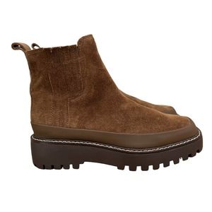 Caslon Boots Betsey Suede Water Resistant Pull Up Brown Women Size 8.5M.